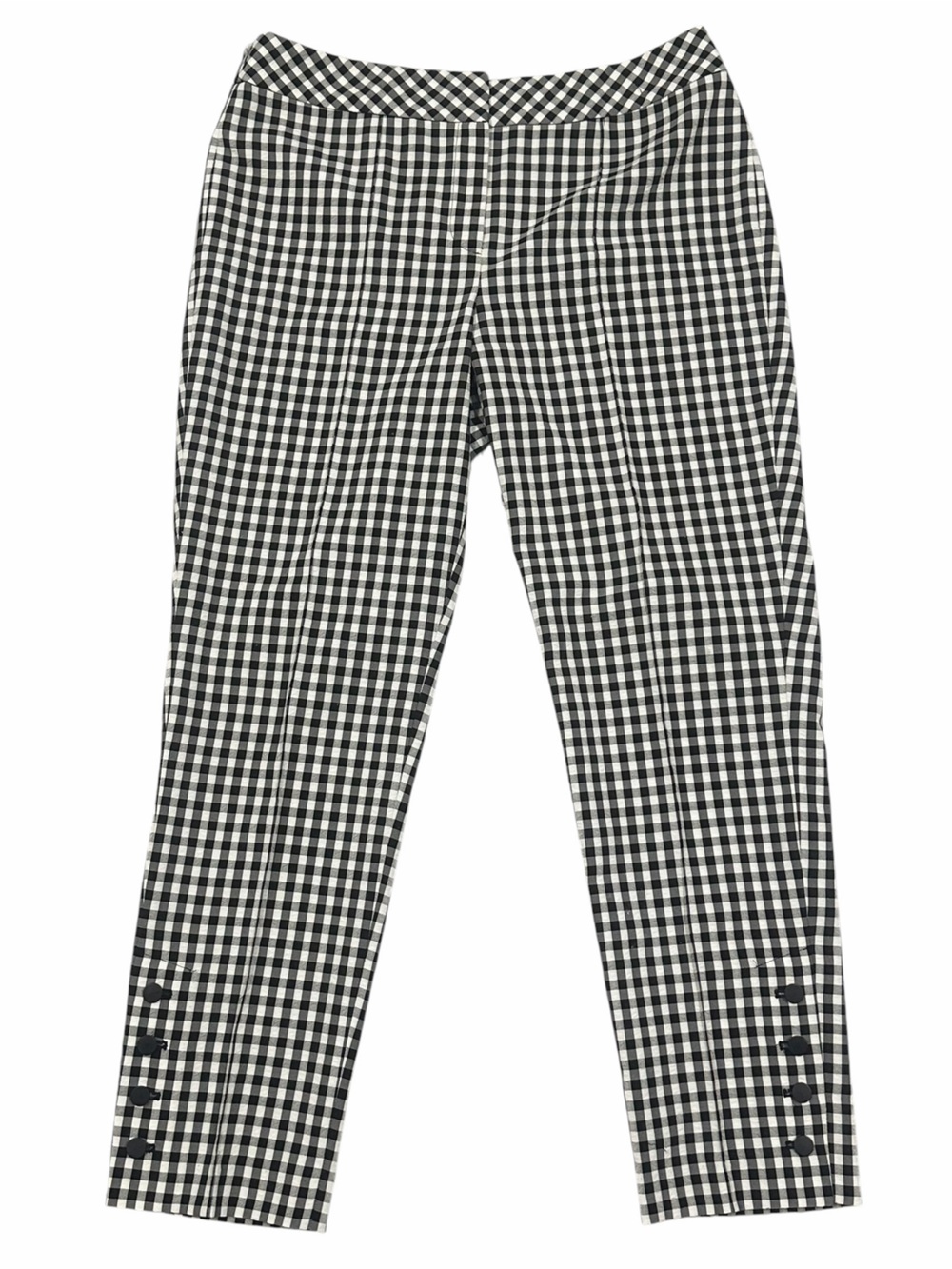 Nine West Black & White Gingham Slim Ankle Pants